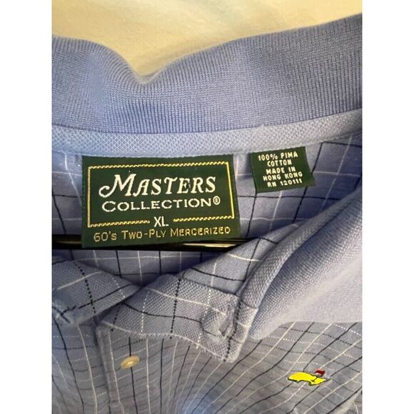 Masters Collection XLarge Polo Shirt 60s Two Ply Mercerized Mens Checkered - Picture 2 of 5